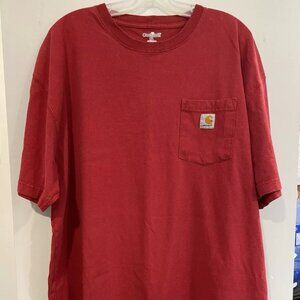 CARHARTT Original Fit Mens Short Sleeve Crew Neck Pocket Tee Shirt Size XL Faded